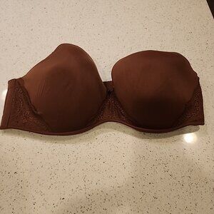 Cacique Boost Multiway Strapless Bra 44DDD Brown Underwire *no Straps